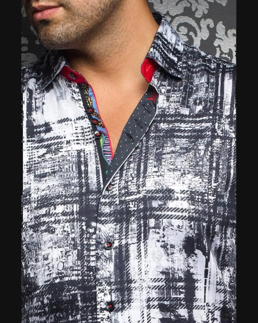 Au Noir Cruz Dress Shirt black and white