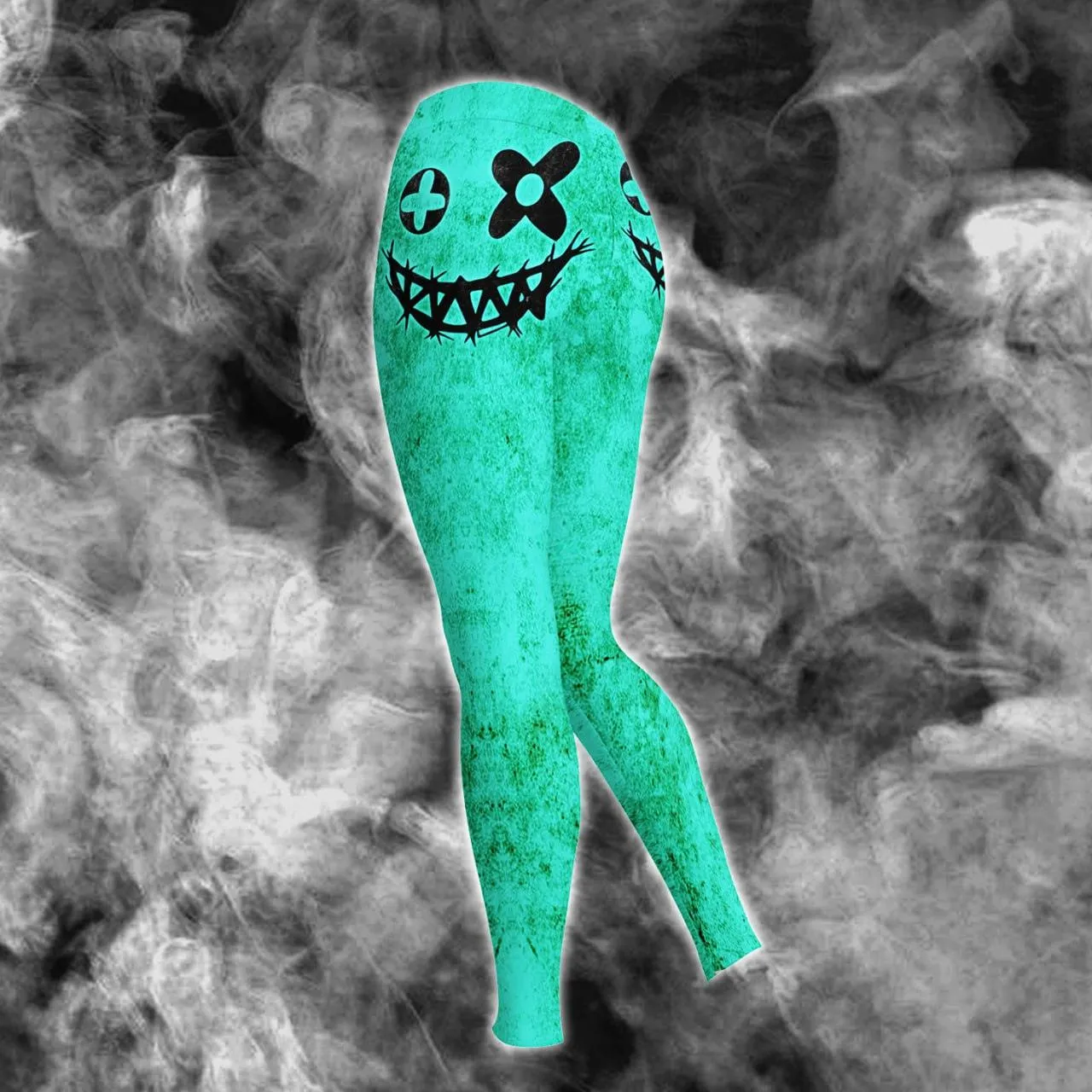 Baby Green Horror Smile Combo Hoodie and Leggings