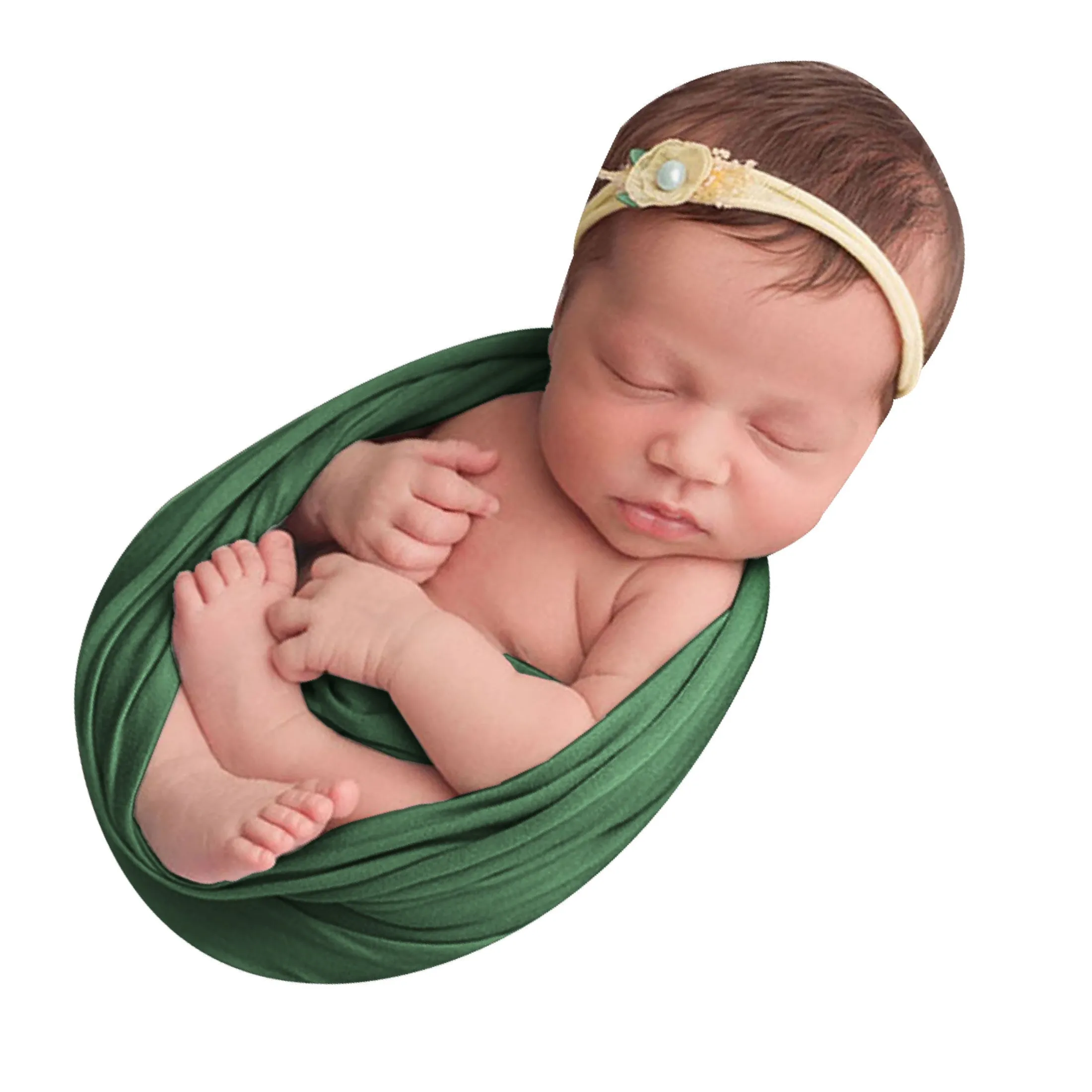 Babymoon Jersey Stretchable Baby Photography Shoot Wrap Cloth- Persian Green