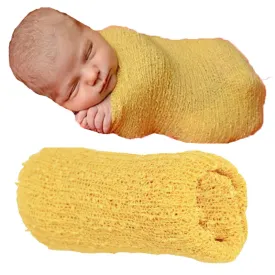 Babymoon Mohair Stretchble Baby Photography Shoot Wrap Cloth - Yellow