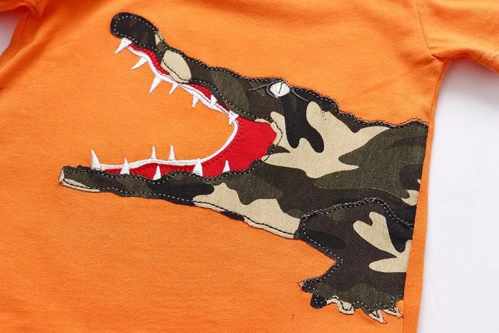 Baby/Toddler Boy Crocodile Pattern Orange T-shirt