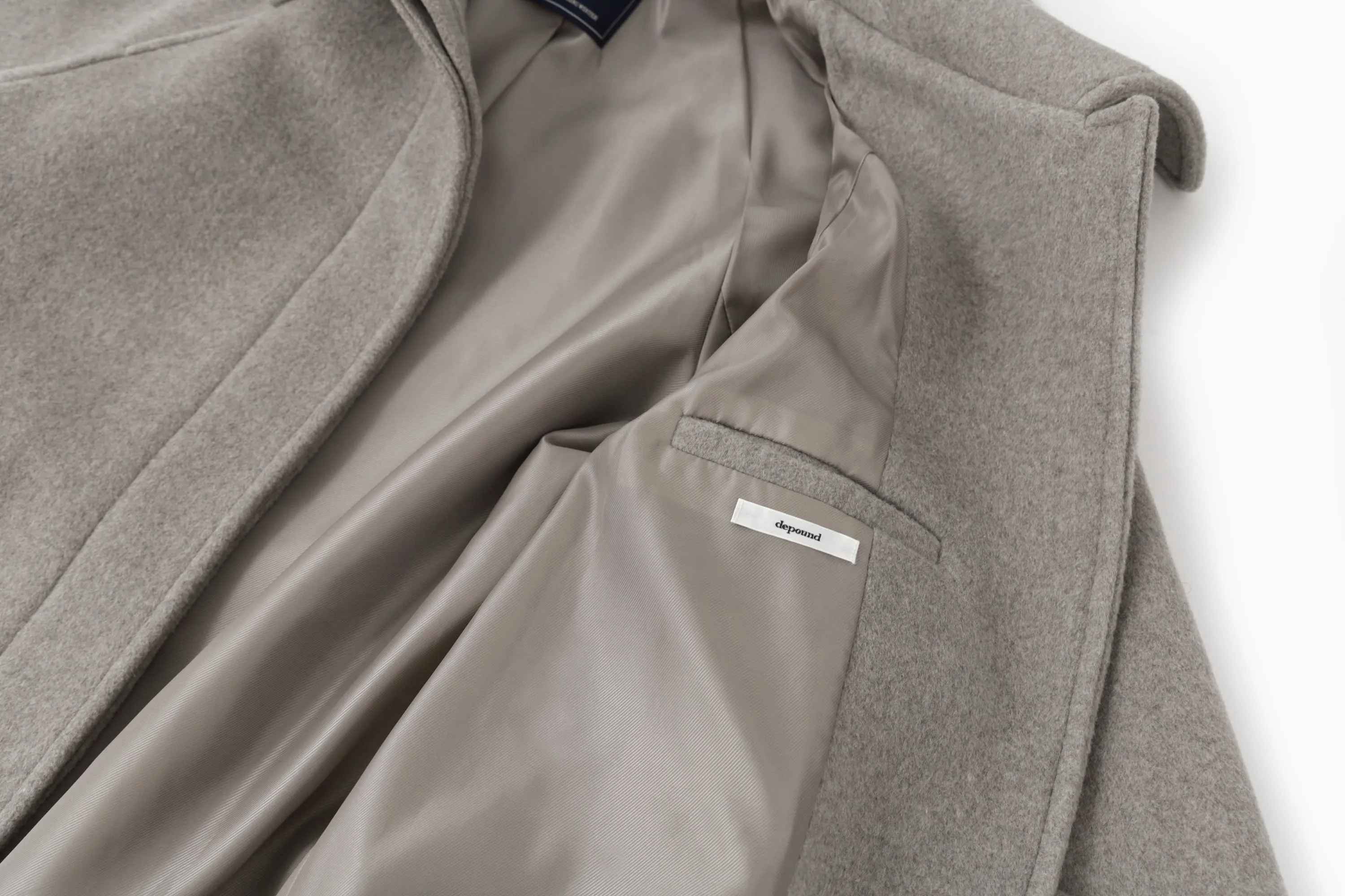Balmacaan Coat In Gray Beige