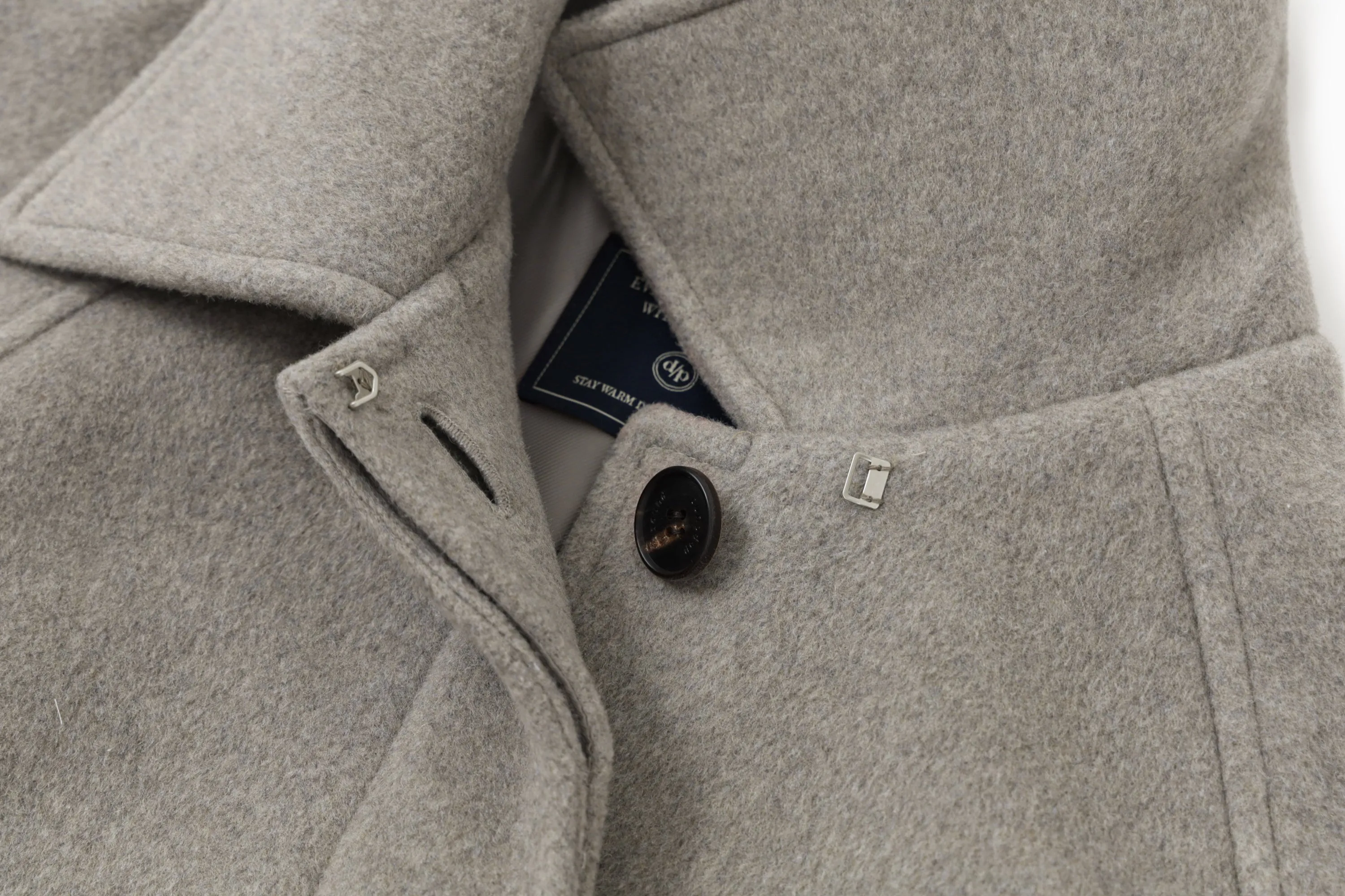 Balmacaan Coat In Gray Beige
