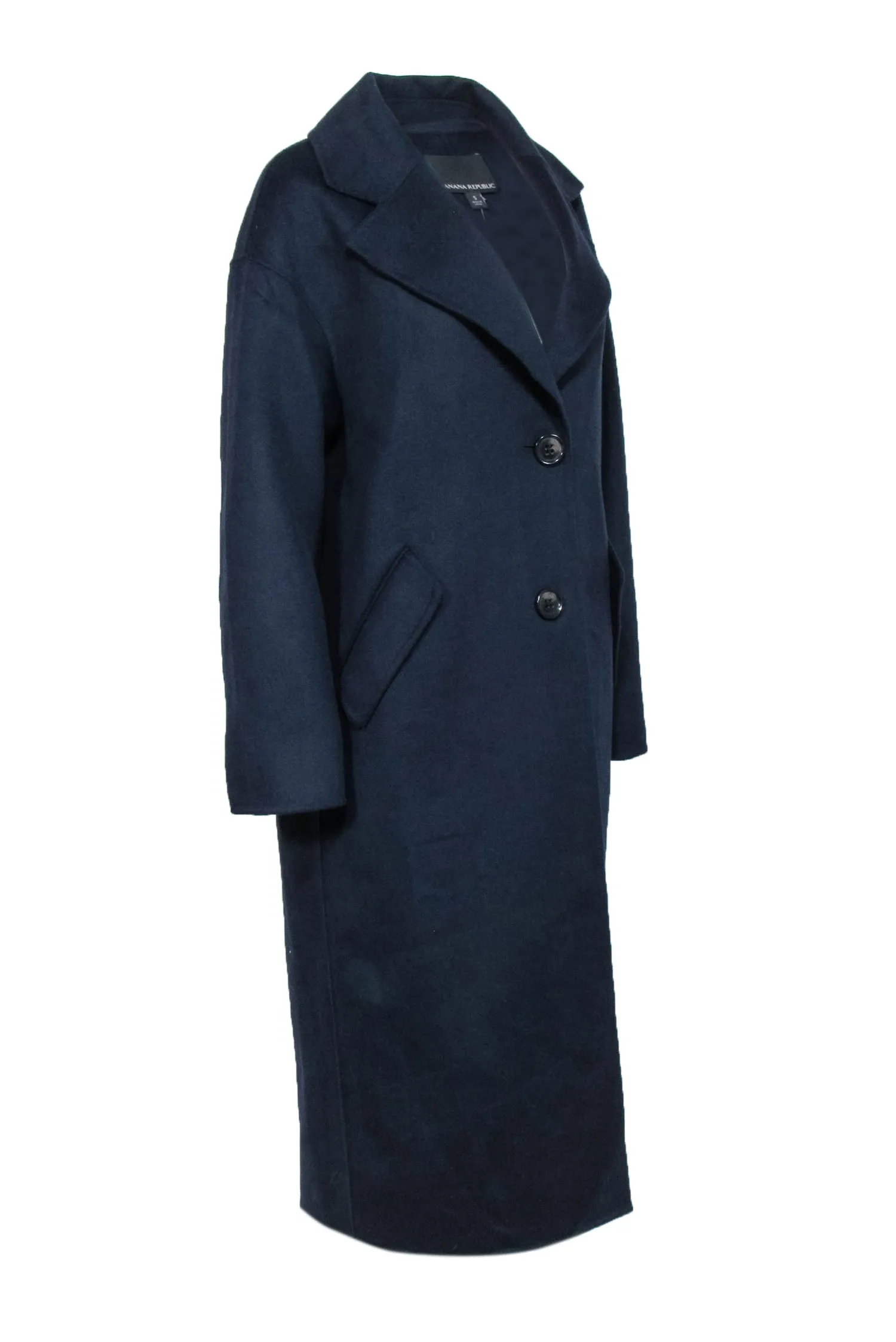 Banana Republic - Navy Wool Blend Long Coat Sz S