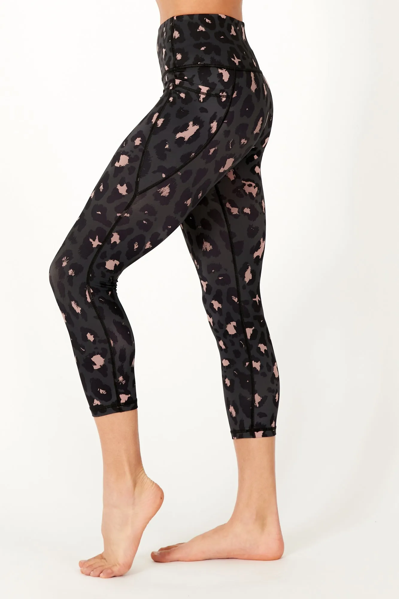 Blush Leopard High Waisted 7/8 Pocket Legging