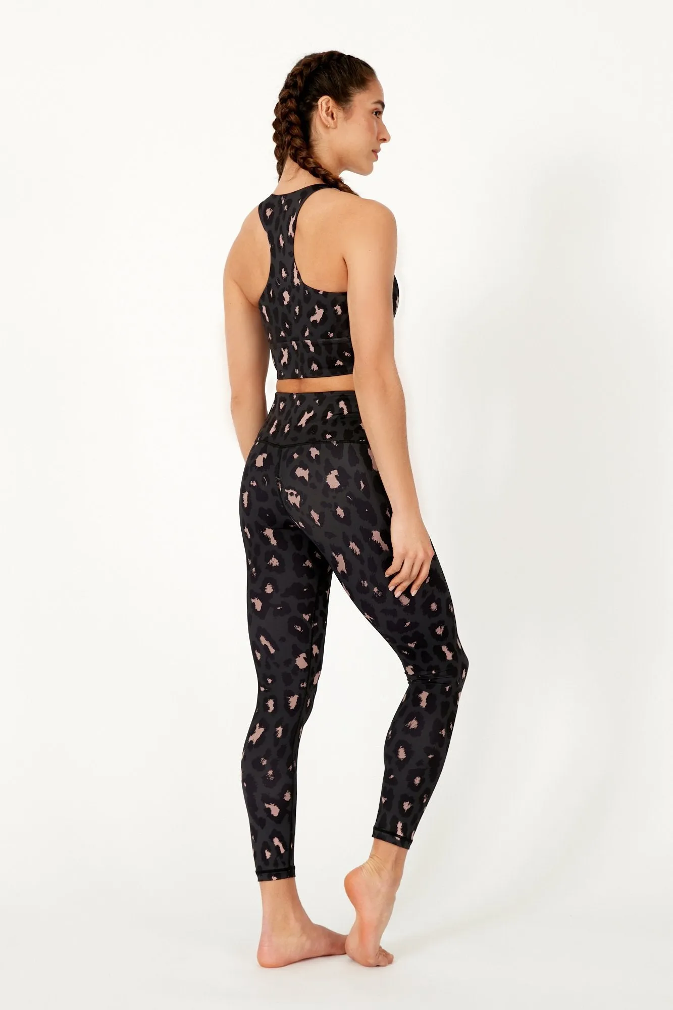 Blush Leopard High Waisted 7/8 Pocket Legging