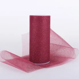 Burgundy - Premium Glitter Tulle Fabric ( W: 6 Inch | L: 10 Yards )