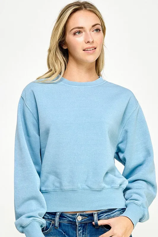 Burnout Fleece Crop Sweatshirt