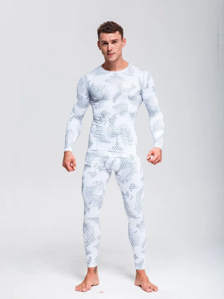 Camouflage Suit  Men's Thermal Underwear Quick-Drying Sportswear  Long Johns Winter Thermal Underwear Rashgard Male  Sport Suit