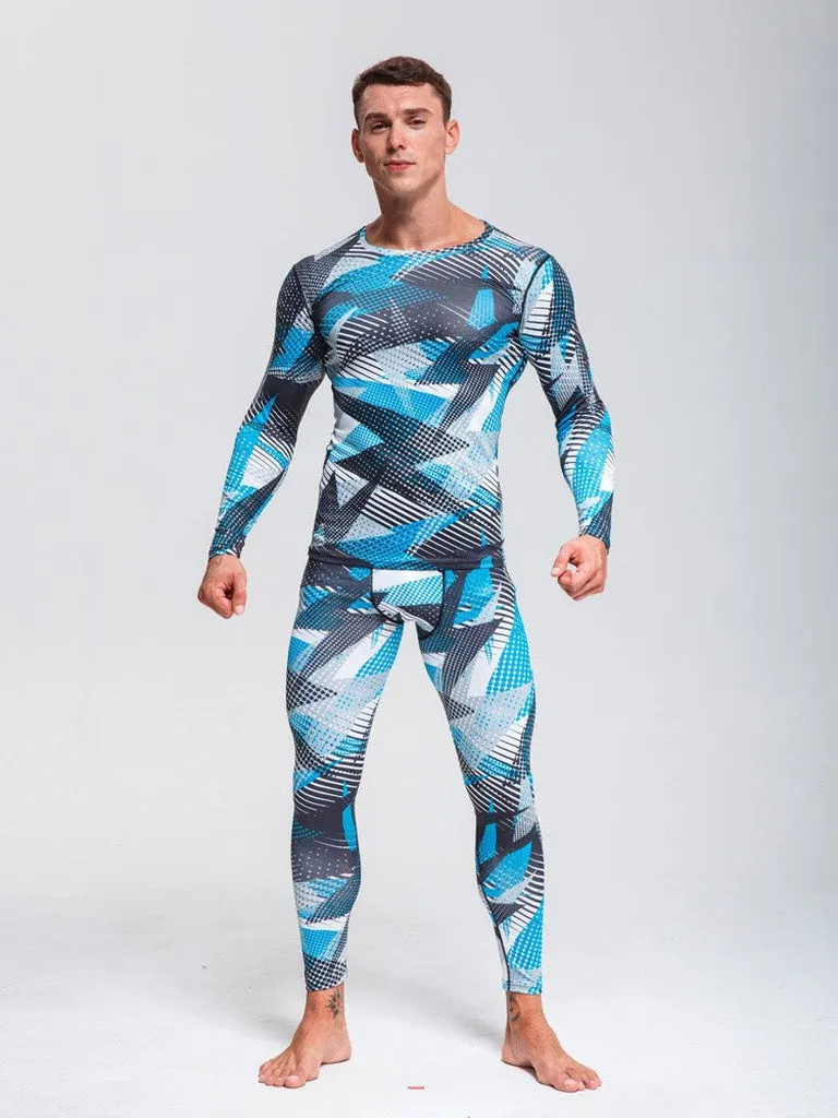Camouflage Suit  Men's Thermal Underwear Quick-Drying Sportswear  Long Johns Winter Thermal Underwear Rashgard Male  Sport Suit