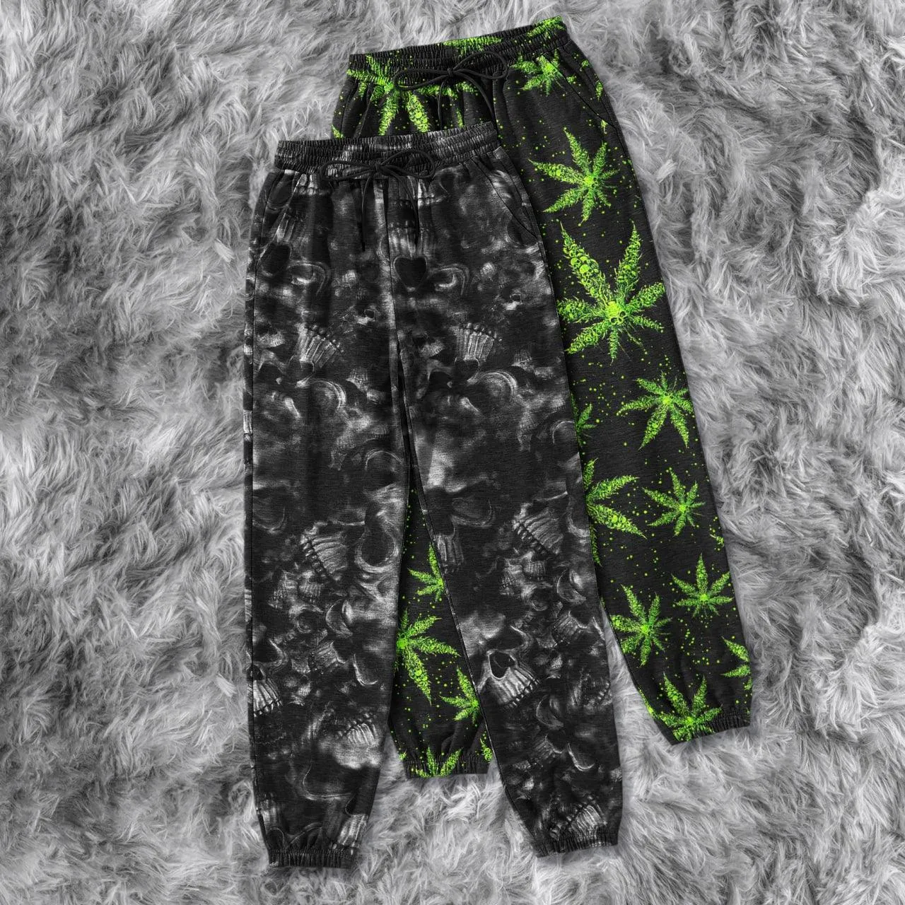 Cannabis Skull Gothic Combo Women's Casual Pants