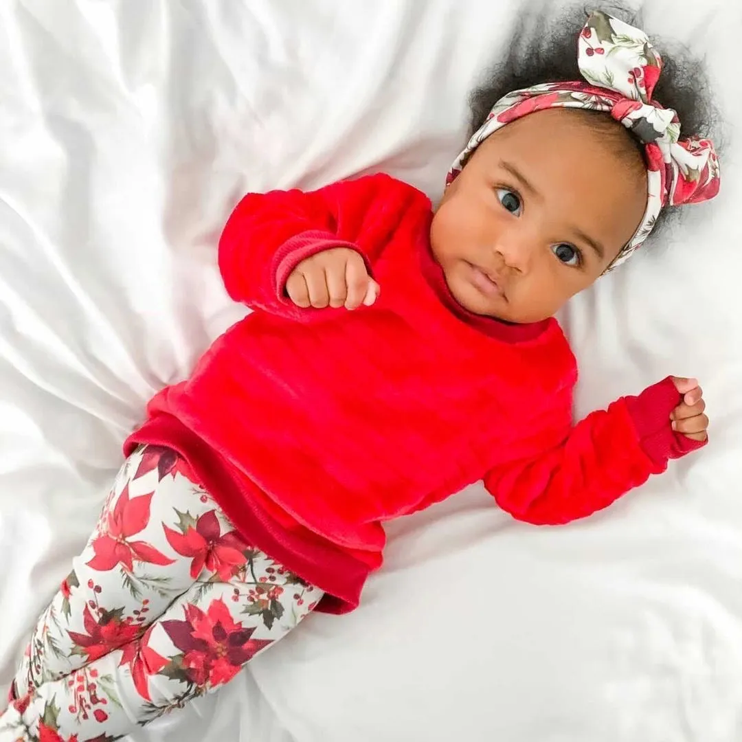 Christmas Poinsettia Leggings
