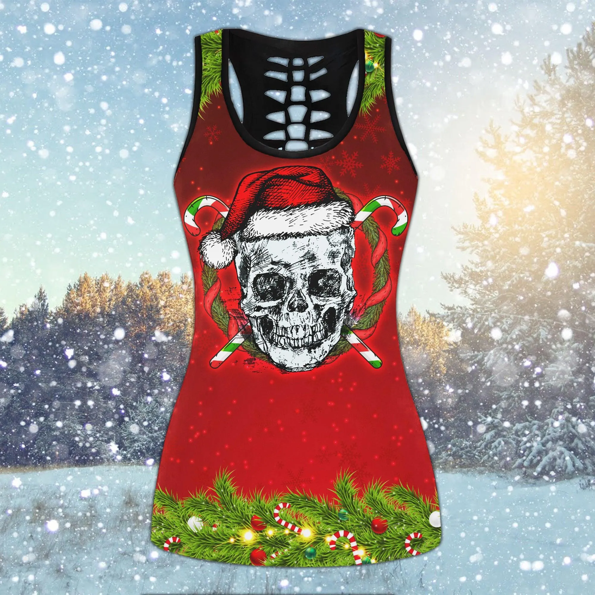 Christmas Santa Skull Combo Tanktop & Leggings