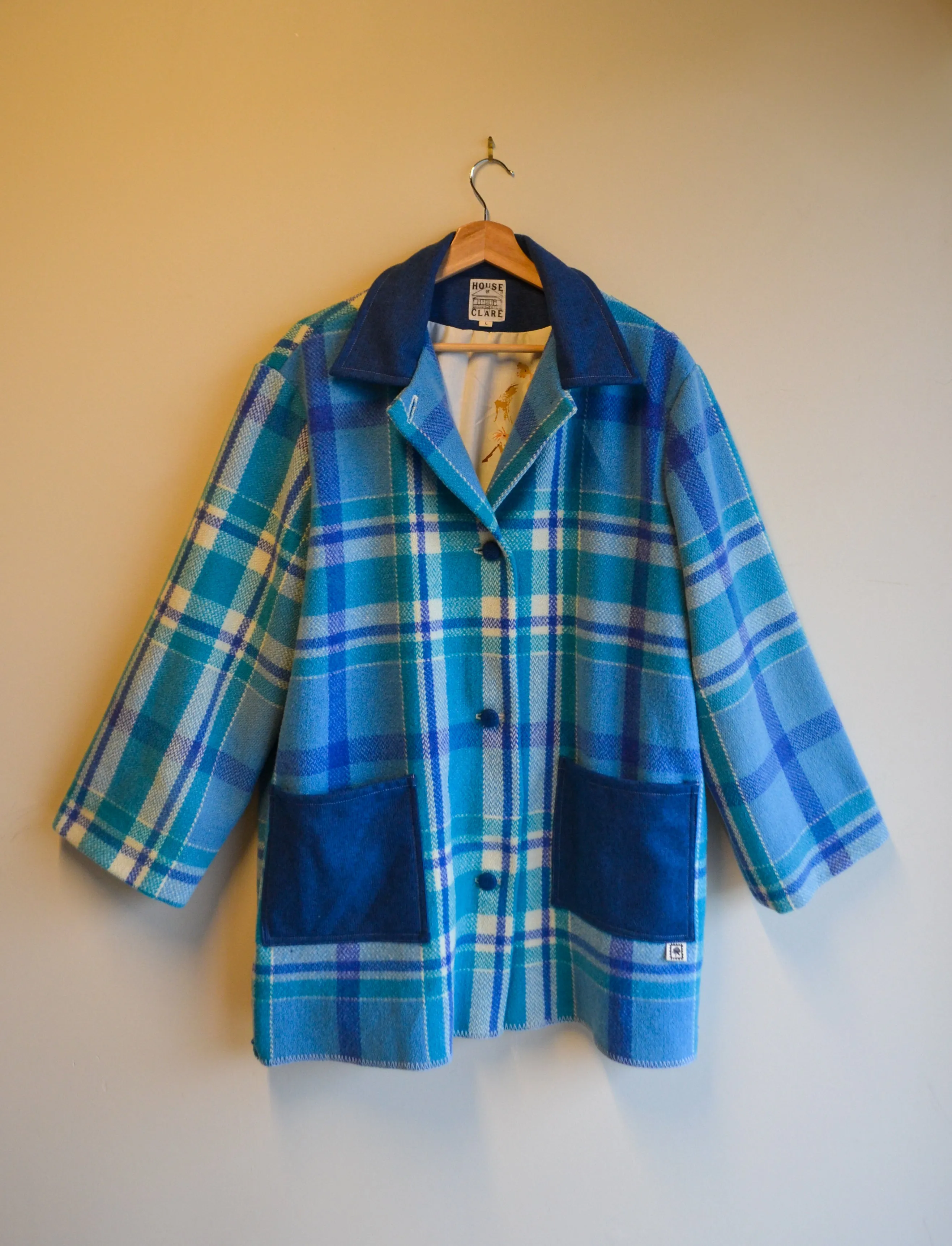Coat | Blue | Wool | Large
