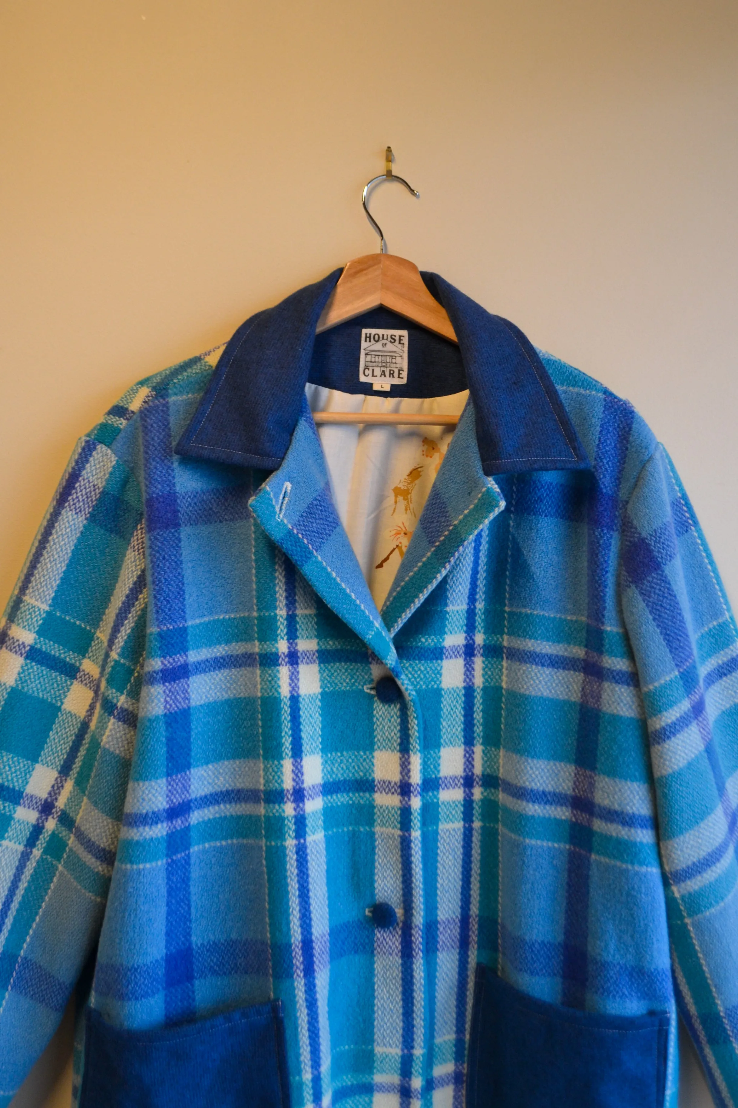 Coat | Blue | Wool | Large