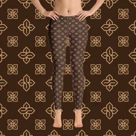 Cool S Pattern All Over Print Leggings - Style 3 Brown