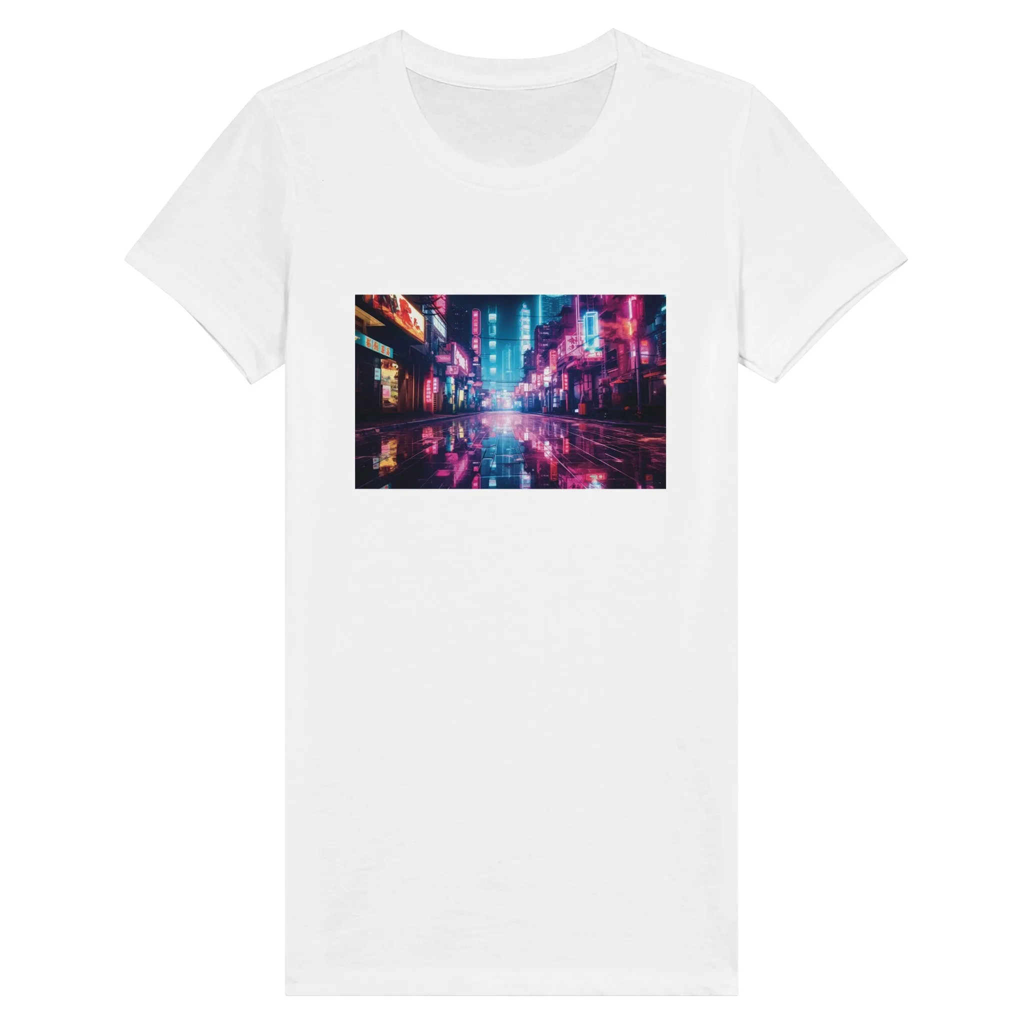 Cyperpunk Artwork City One Premium Womens Crewneck T-shirt