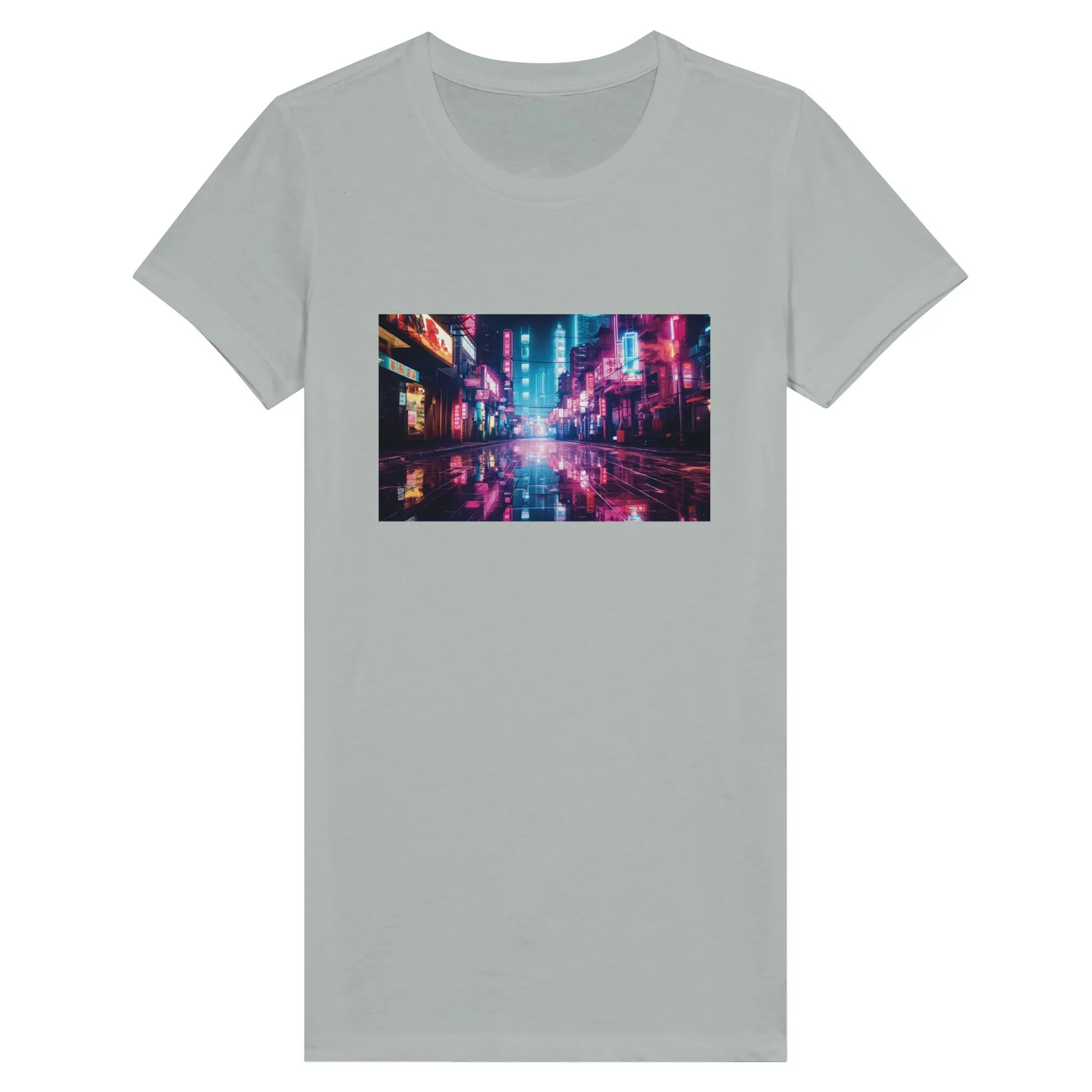 Cyperpunk Artwork City One Premium Womens Crewneck T-shirt