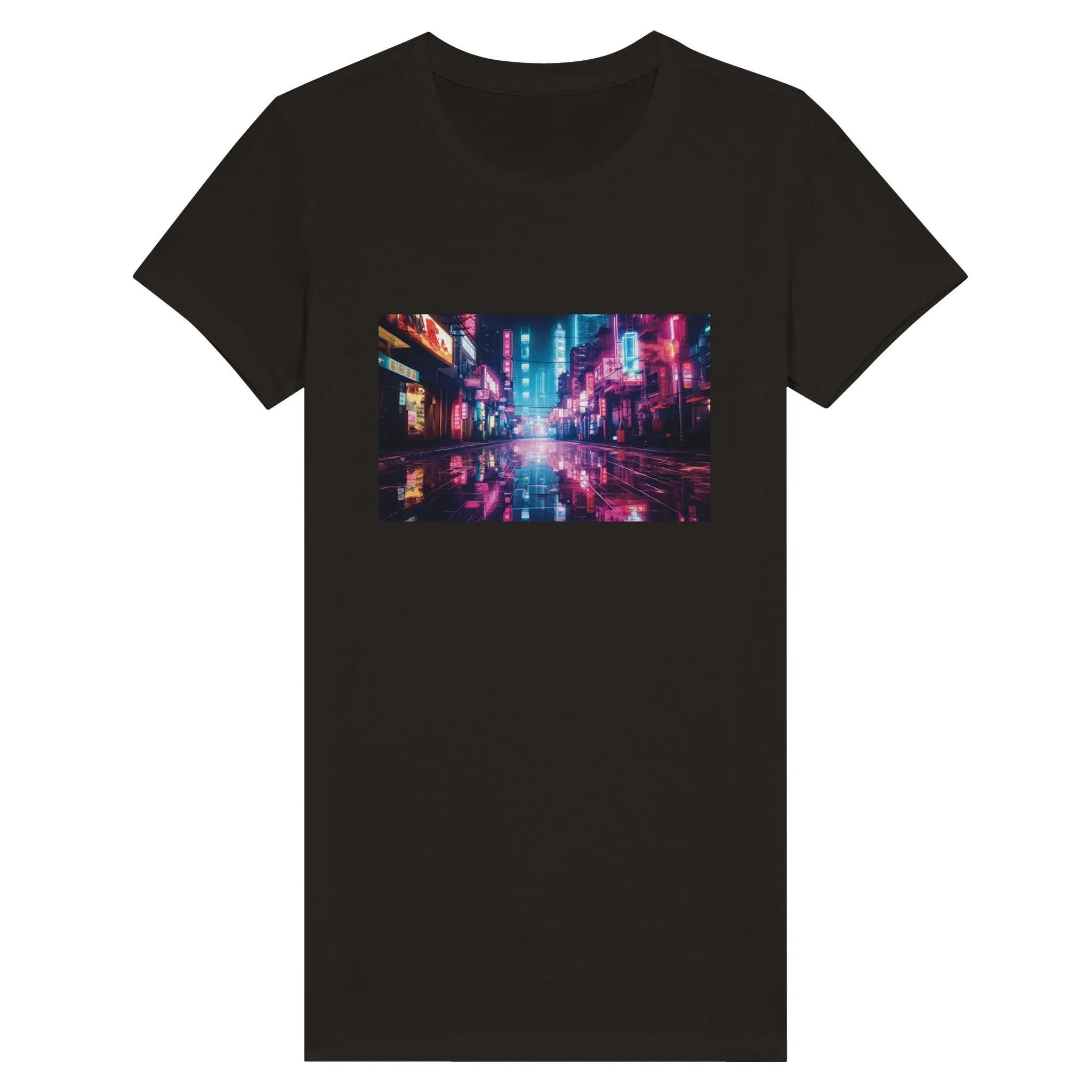 Cyperpunk Artwork City One Premium Womens Crewneck T-shirt