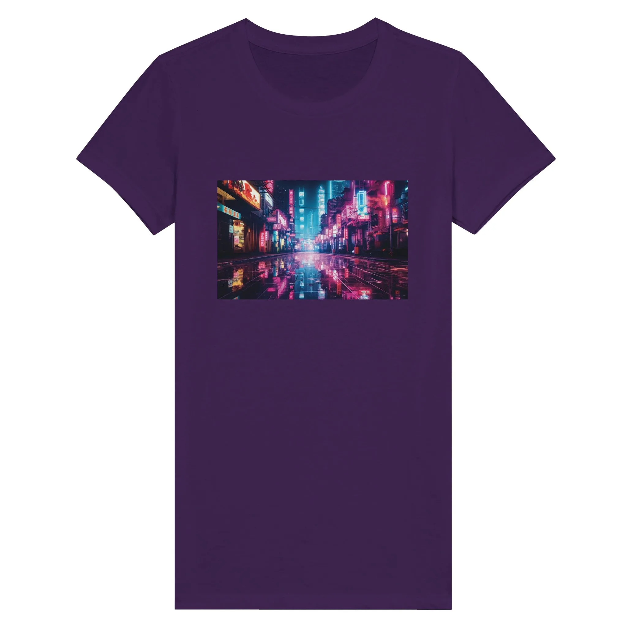 Cyperpunk Artwork City One Premium Womens Crewneck T-shirt