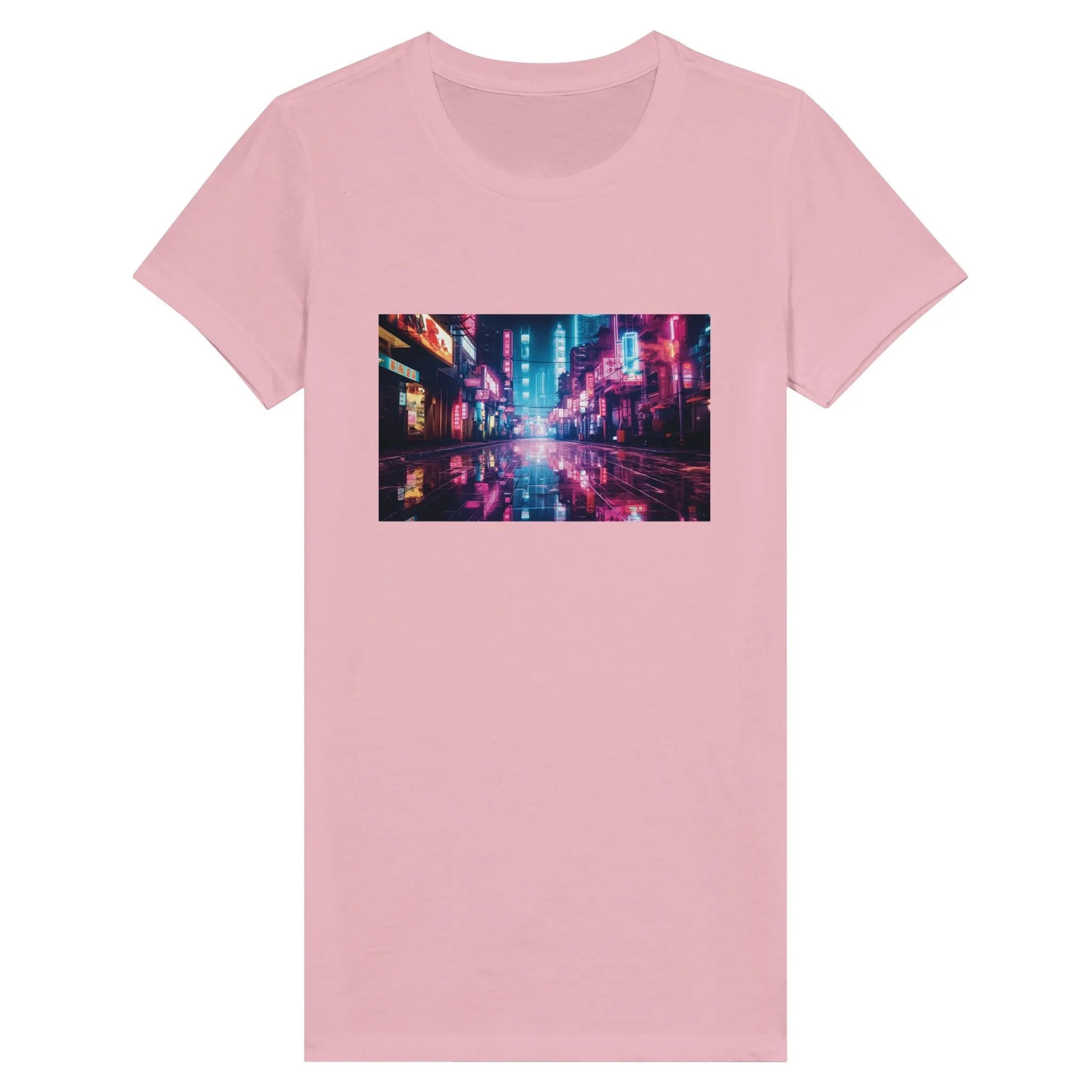 Cyperpunk Artwork City One Premium Womens Crewneck T-shirt