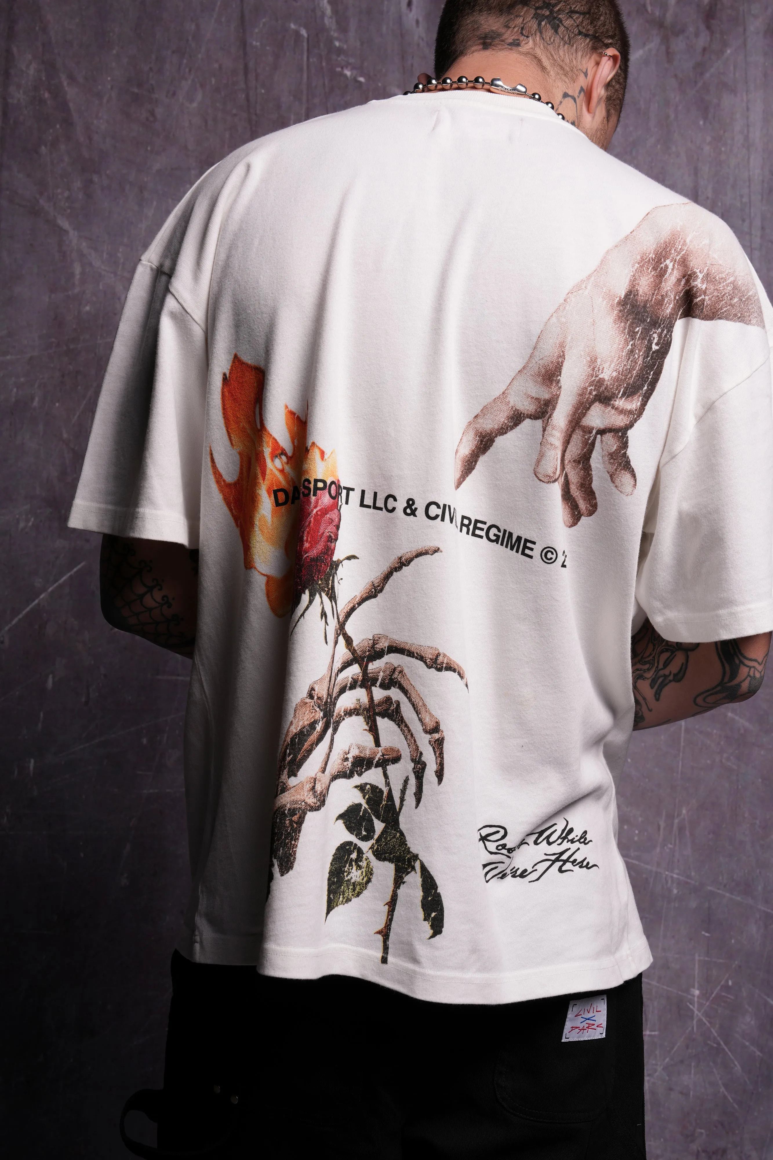 Eternal Fire "Premium" Oversized Tee in Cream