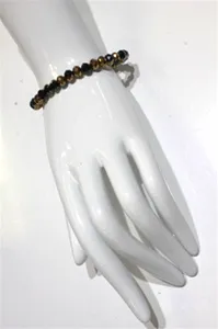 Faceted 7mm crystal beaded bracelet