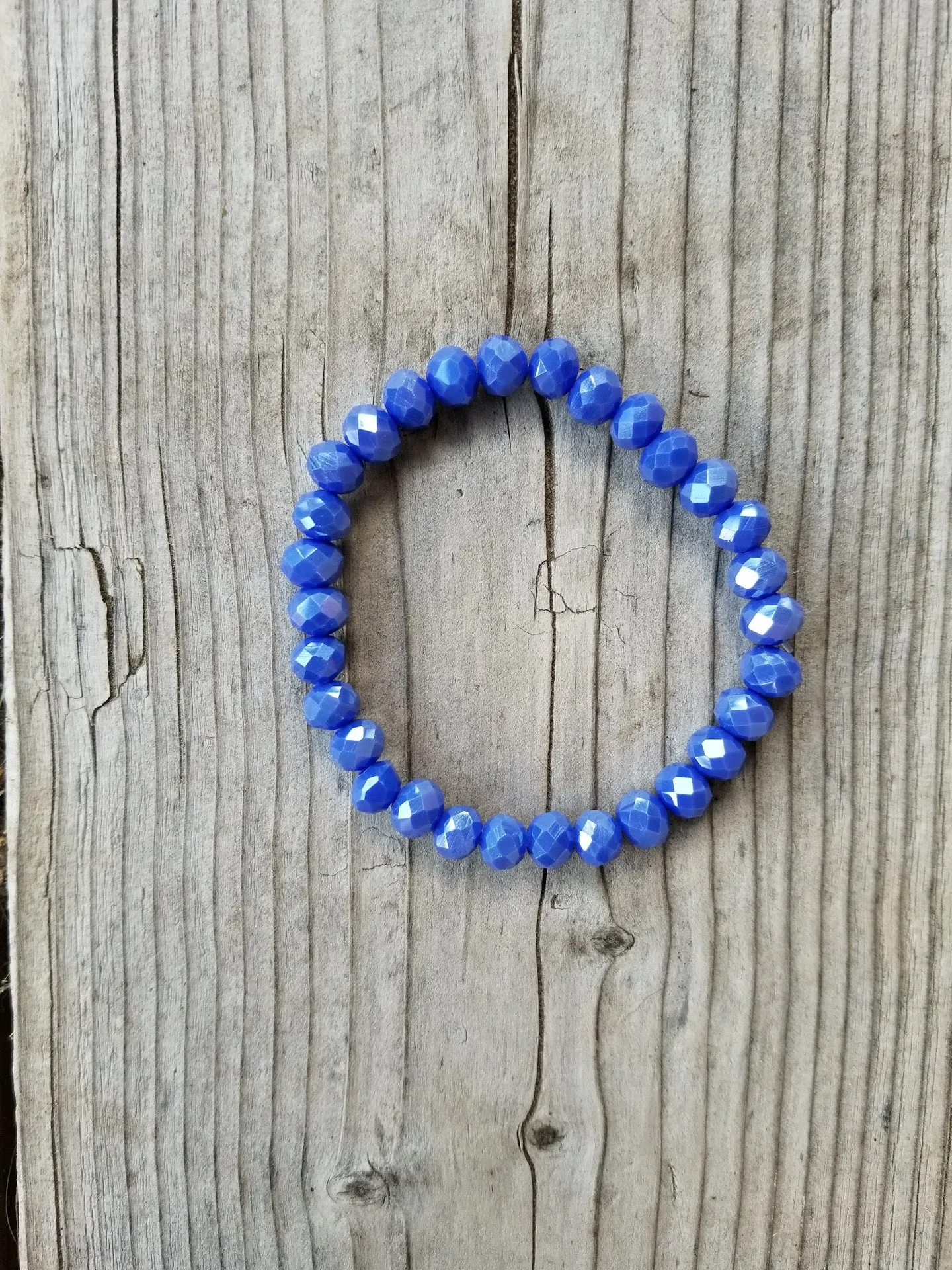 Faceted 7mm crystal beaded bracelet