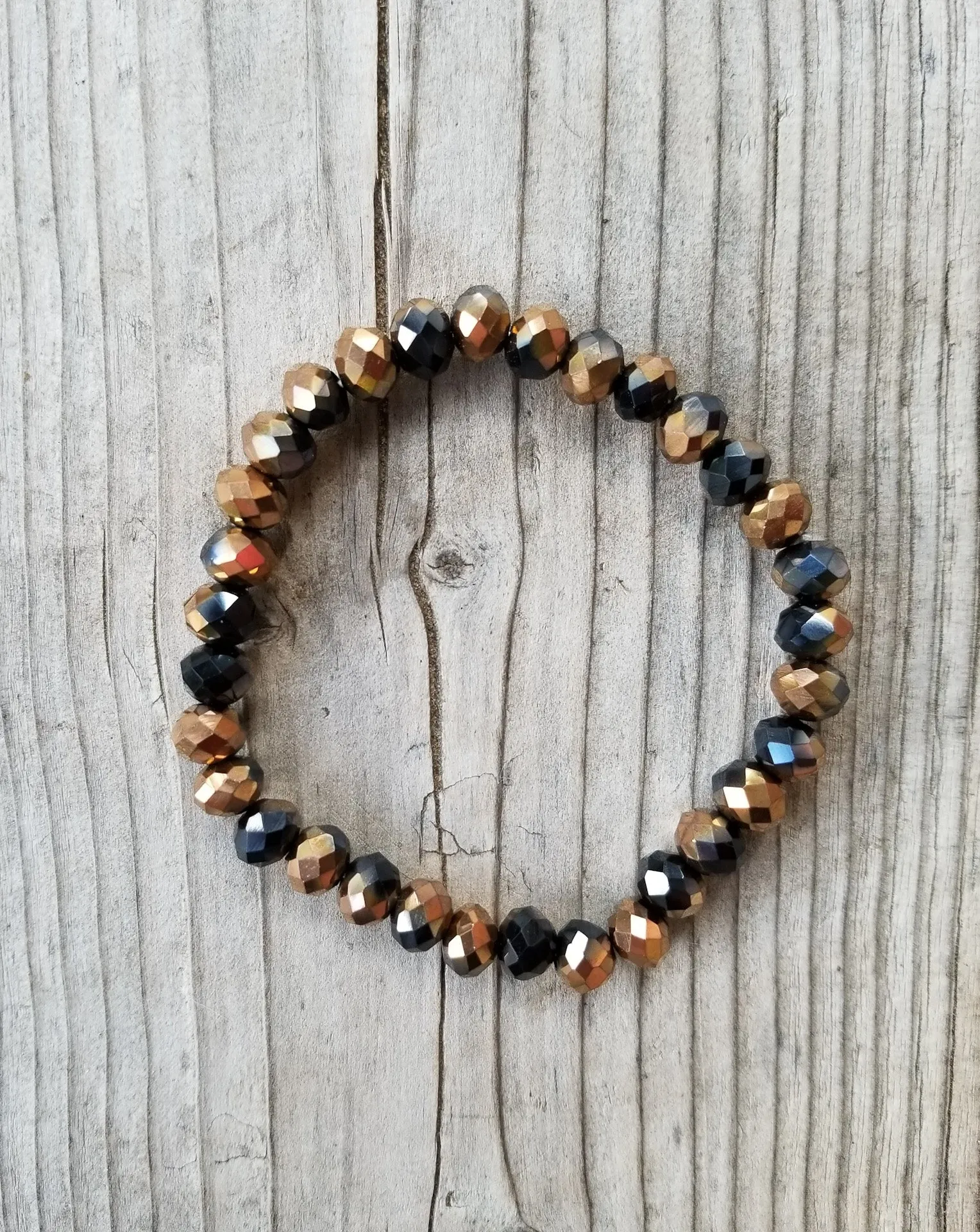 Faceted 7mm crystal beaded bracelet