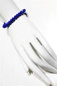 Faceted 7mm crystal beaded bracelet