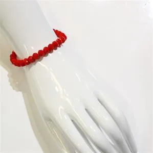Faceted 7mm crystal beaded bracelet