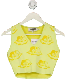 FIORUCCI Yellow Knitted Cherub Vest UK S