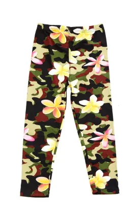Flowers Camo Print Ankle Leggings - Kids