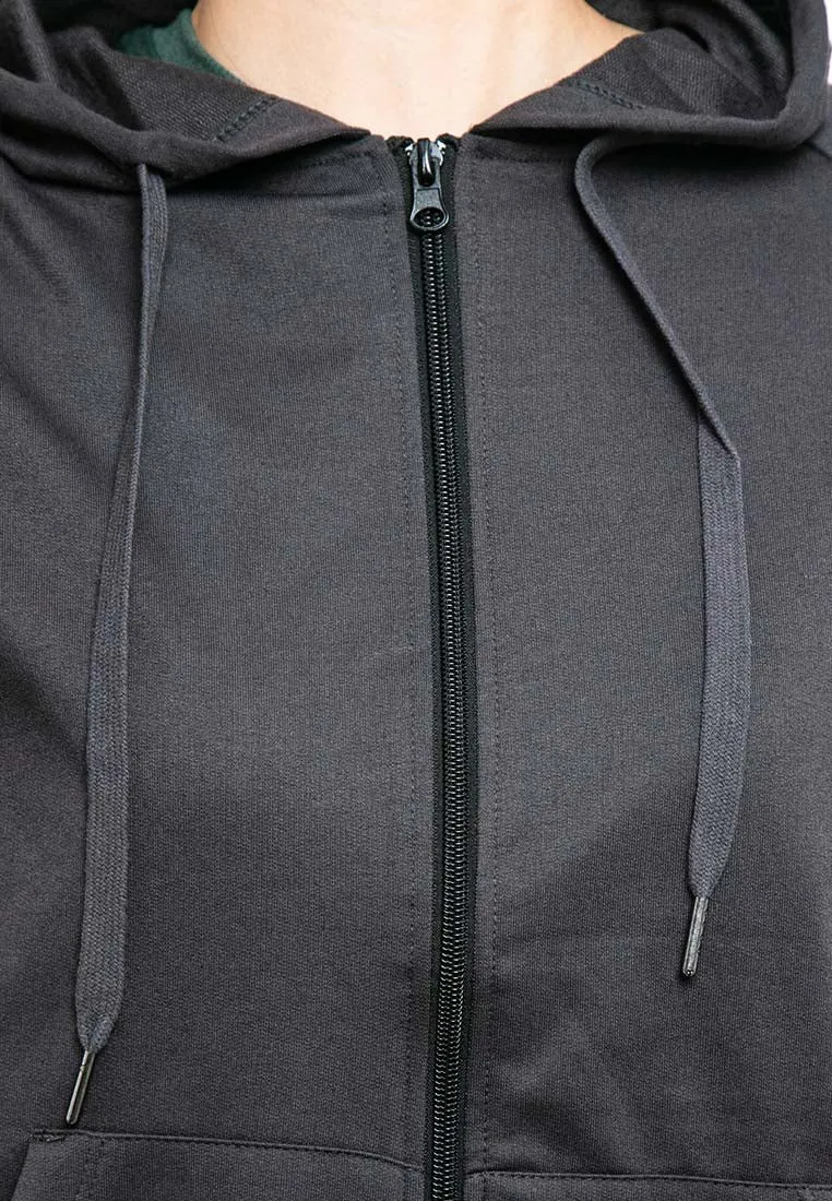 Forest Ladies Stretchable Sweatshirt Cotton Terry Hoodie Women Jacket | Jaket Perempuan - 830108