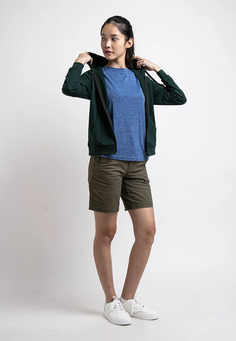 Forest Ladies Stretchable Sweatshirt Cotton Terry Hoodie Women Jacket | Jaket Perempuan - 830108