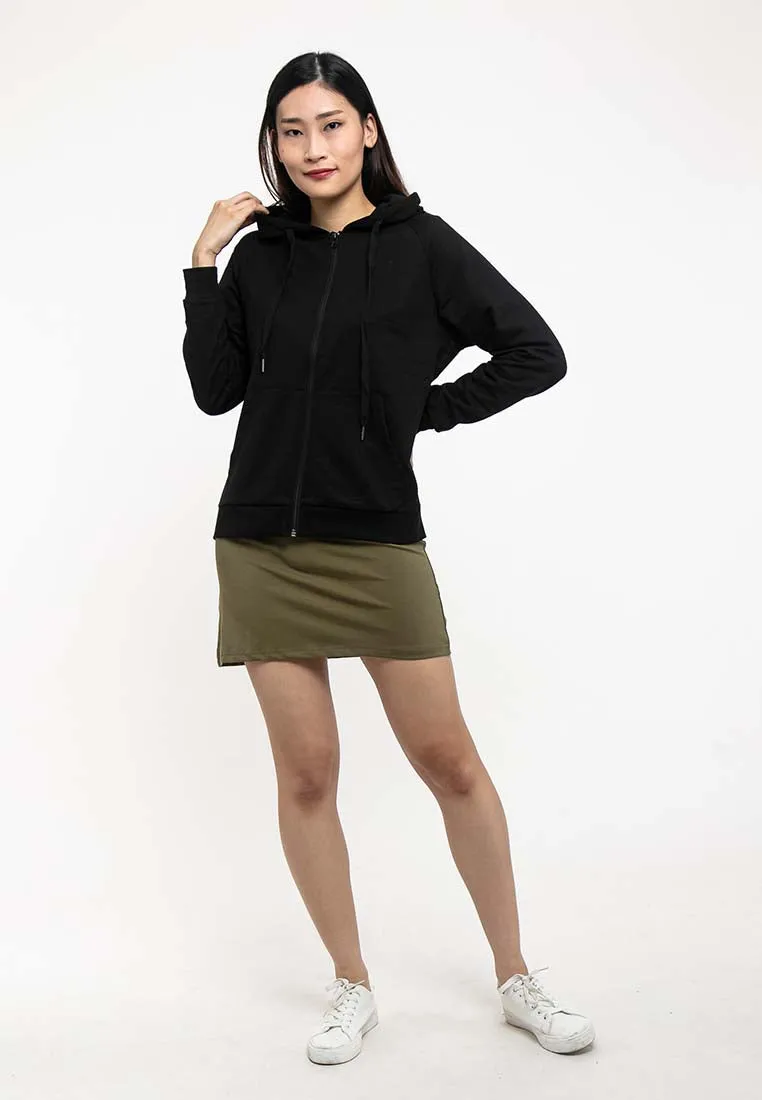 Forest Ladies Stretchable Sweatshirt Cotton Terry Hoodie Women Jacket | Jaket Perempuan - 830108
