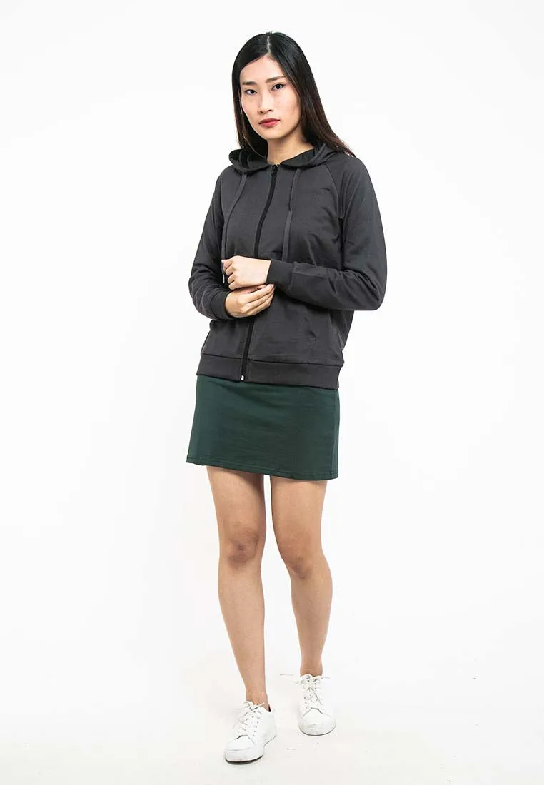 Forest Ladies Stretchable Sweatshirt Cotton Terry Hoodie Women Jacket | Jaket Perempuan - 830108