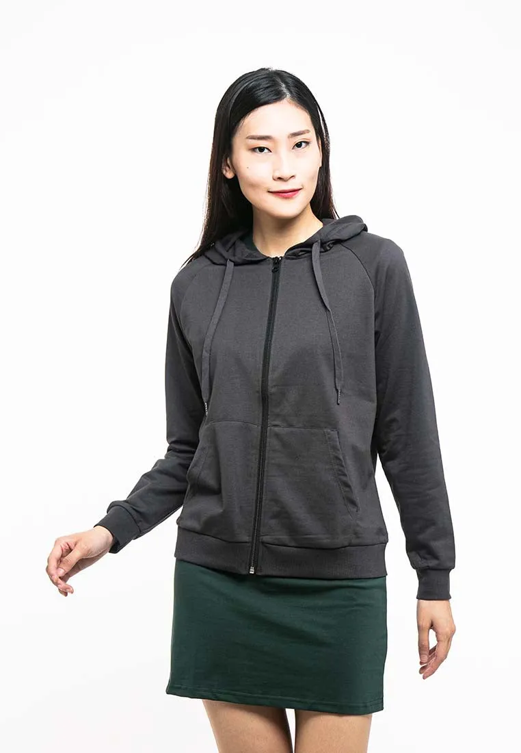 Forest Ladies Stretchable Sweatshirt Cotton Terry Hoodie Women Jacket | Jaket Perempuan - 830108