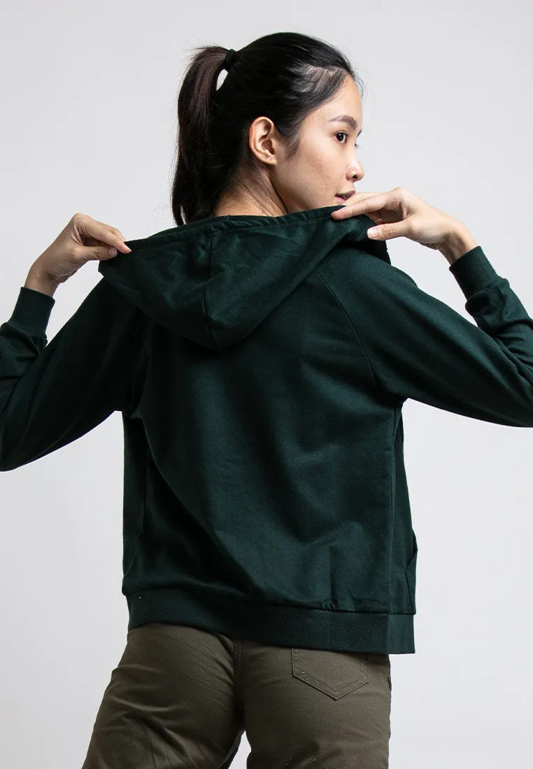 Forest Ladies Stretchable Sweatshirt Cotton Terry Hoodie Women Jacket | Jaket Perempuan - 830108
