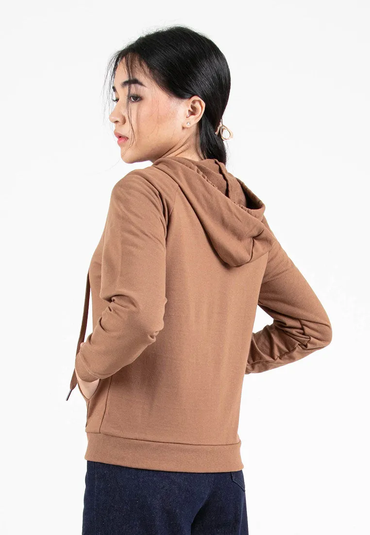 Forest Ladies Stretchable Sweatshirt Cotton Terry Hoodie Women Jacket | Jaket Perempuan - 830108