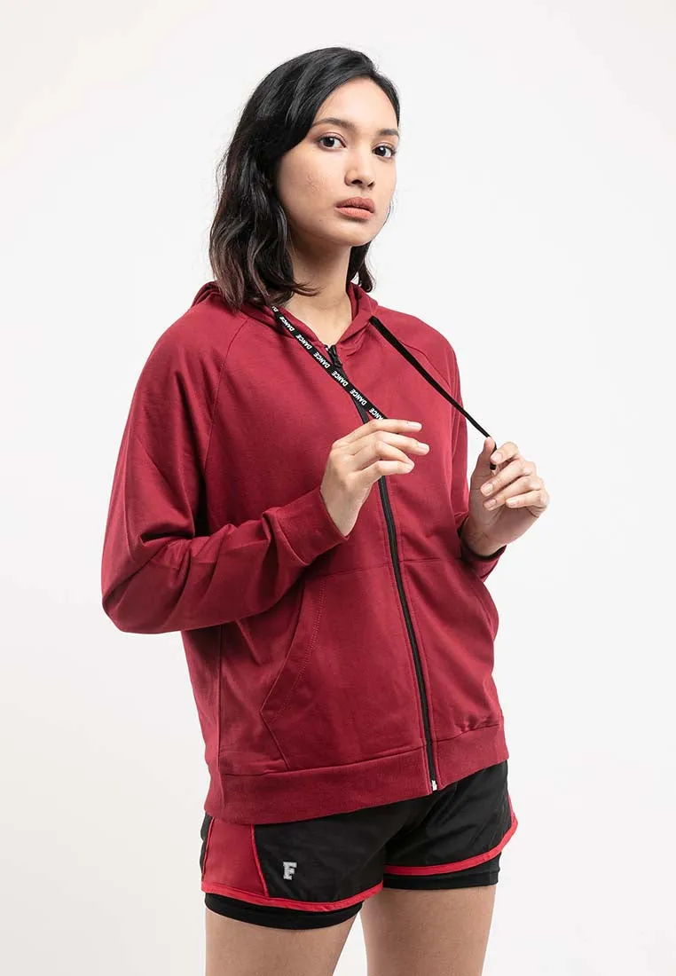 Forest Ladies Stretchable Sweatshirt Cotton Terry Hoodie Women Jacket | Jaket Perempuan - 830108
