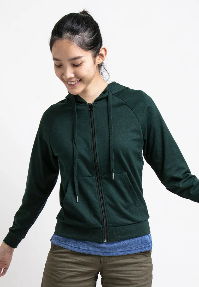 Forest Ladies Stretchable Sweatshirt Cotton Terry Hoodie Women Jacket | Jaket Perempuan - 830108