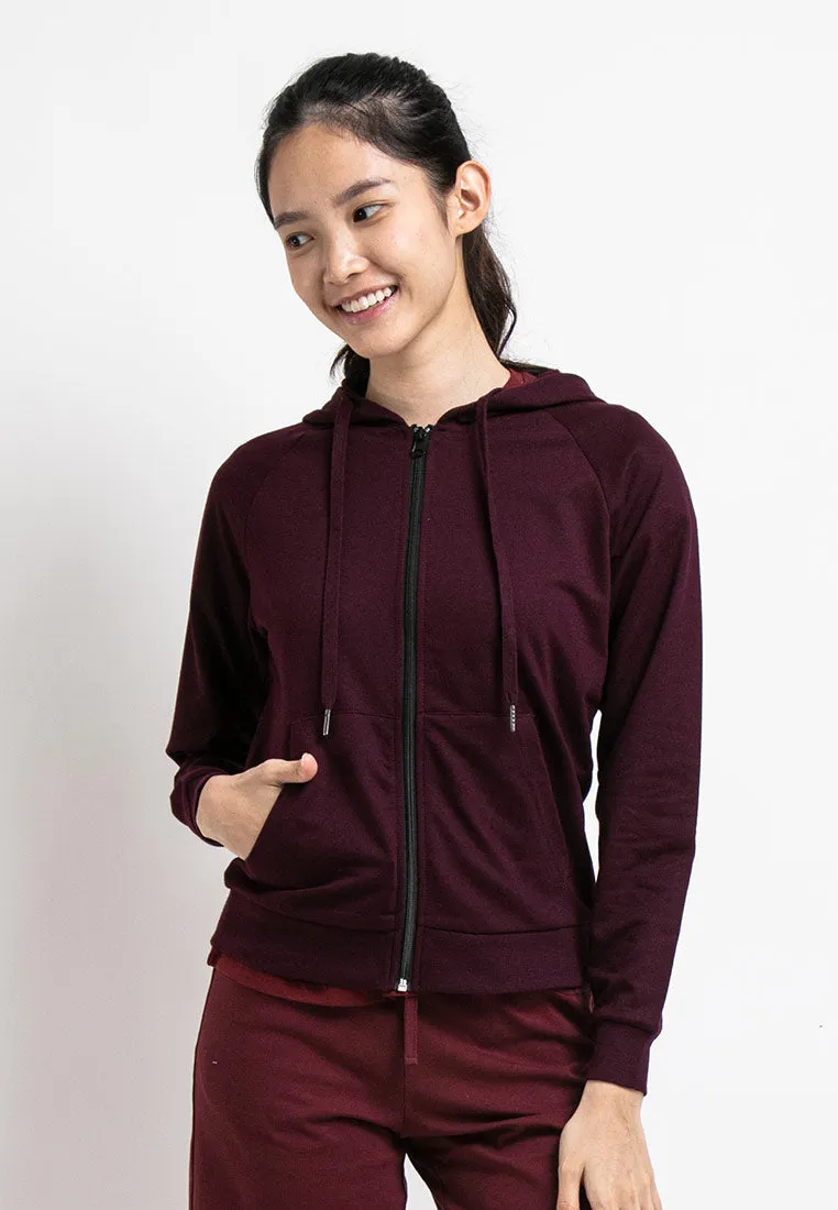 Forest Ladies Stretchable Sweatshirt Cotton Terry Hoodie Women Jacket | Jaket Perempuan - 830108