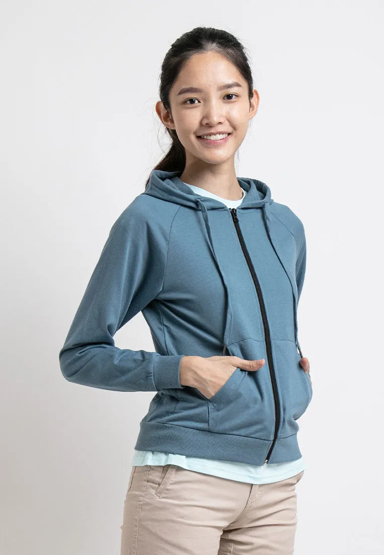 Forest Ladies Stretchable Sweatshirt Cotton Terry Hoodie Women Jacket | Jaket Perempuan - 830108