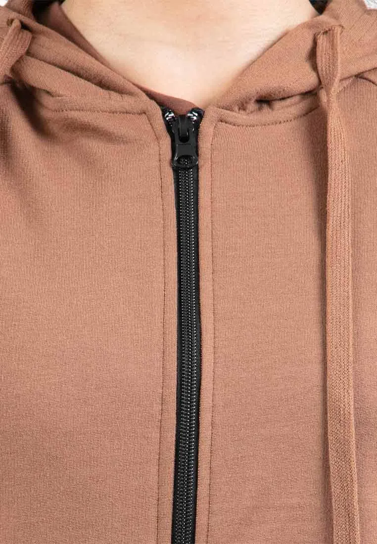 Forest Ladies Stretchable Sweatshirt Cotton Terry Hoodie Women Jacket | Jaket Perempuan - 830108