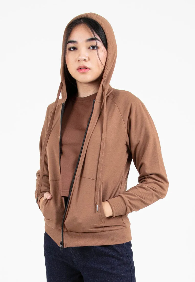 Forest Ladies Stretchable Sweatshirt Cotton Terry Hoodie Women Jacket | Jaket Perempuan - 830108