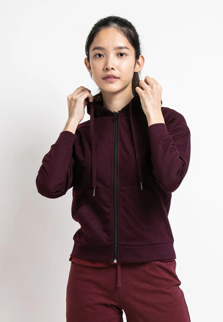 Forest Ladies Stretchable Sweatshirt Cotton Terry Hoodie Women Jacket | Jaket Perempuan - 830108