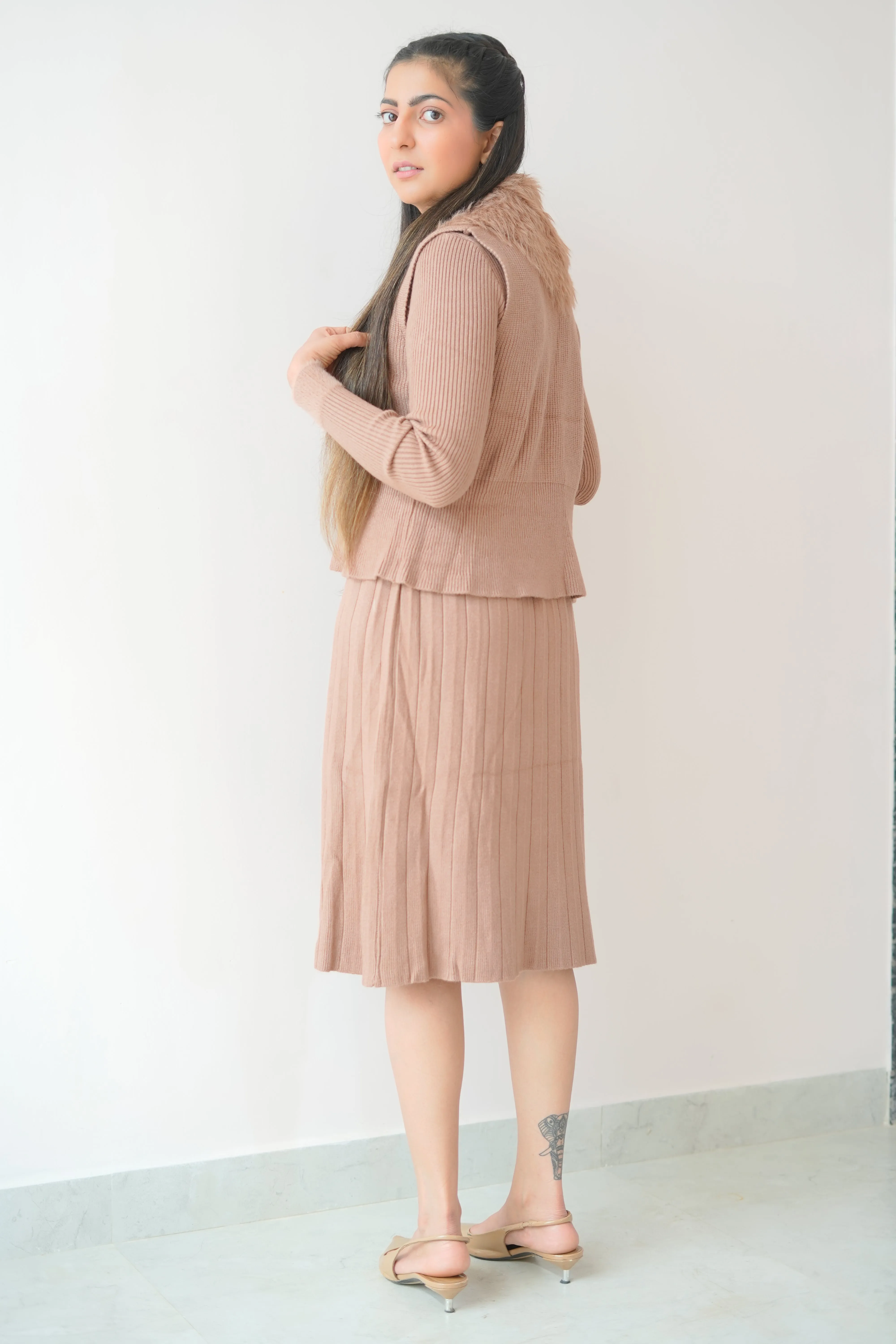 Fur winter dress