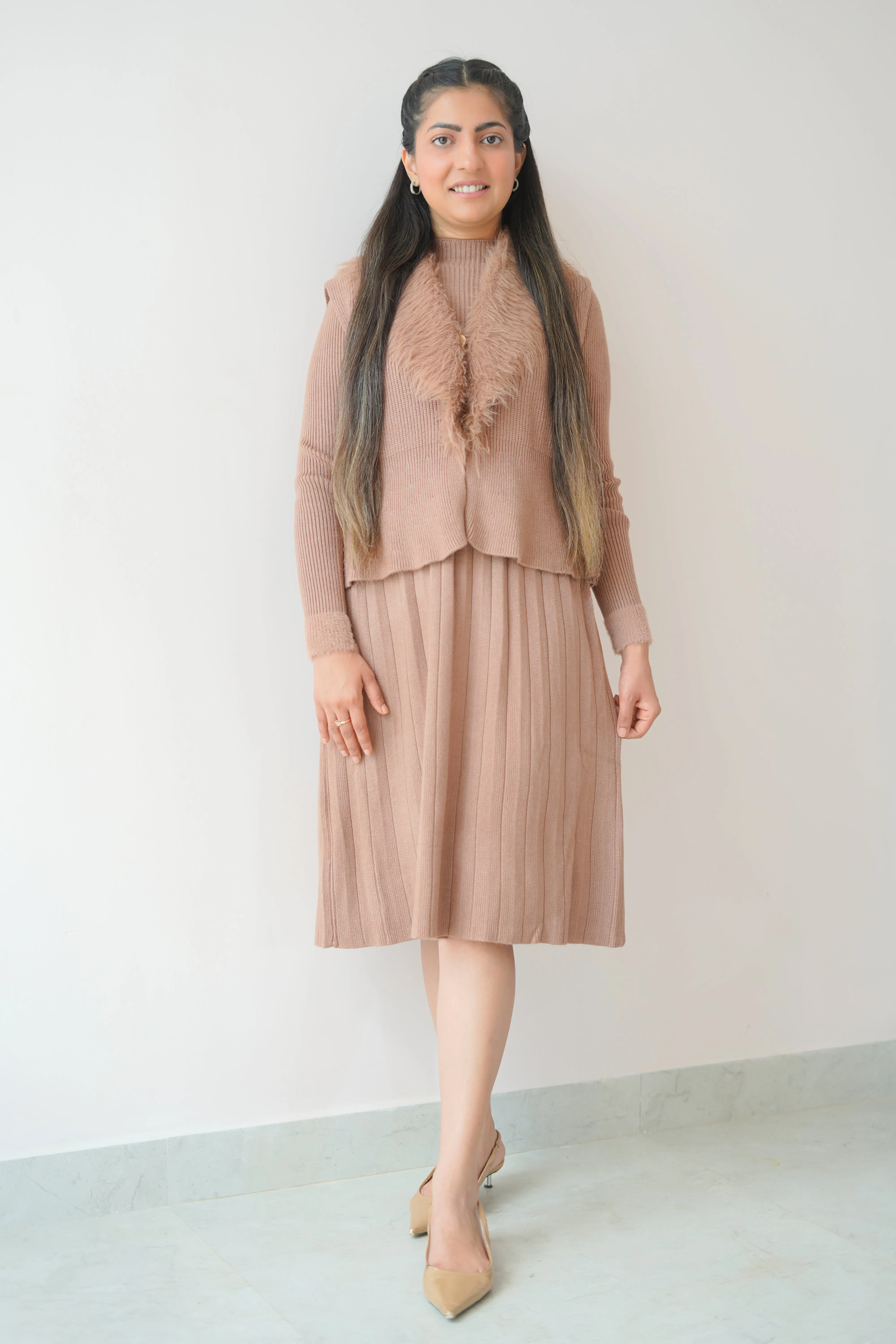 Fur winter dress