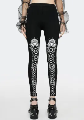 Gothic Lace Up Leggings